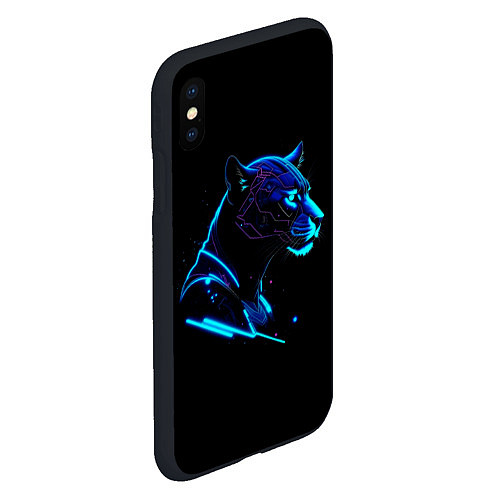 Чехол iPhone XS Max матовый Пантера киберпан / 3D-Черный – фото 2