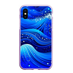 Чехол iPhone XS Max матовый Волны - текстура от нейросети, цвет: 3D-сиреневый