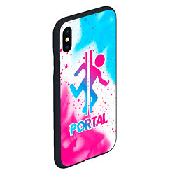 Чехол iPhone XS Max матовый Portal neon gradient style, цвет: 3D-черный — фото 2