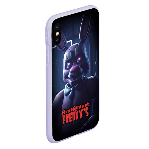 Чехол iPhone XS Max матовый Five Nights at Freddys Bonnie / 3D-Светло-сиреневый – фото 2