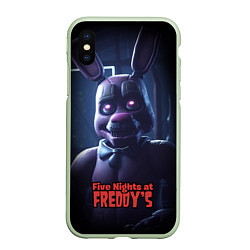 Чехол iPhone XS Max матовый Five Nights at Freddys Bonnie, цвет: 3D-салатовый