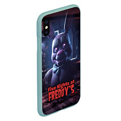 Чехол iPhone XS Max матовый Five Nights at Freddys Bonnie, цвет: 3D-мятный — фото 2