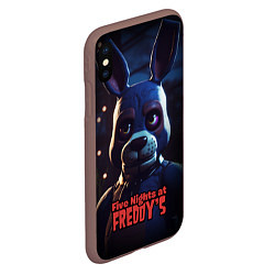 Чехол iPhone XS Max матовый Five Nights at Freddys Bonnie, цвет: 3D-коричневый — фото 2