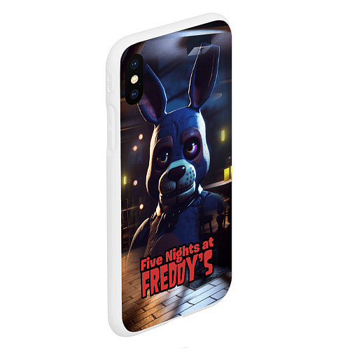 Чехол iPhone XS Max матовый Five Nights at Freddys Bonnie / 3D-Белый – фото 2