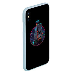 Чехол iPhone XS Max матовый Киберпанк Танджиро, цвет: 3D-голубой — фото 2