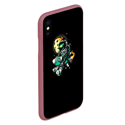 Чехол iPhone XS Max матовый Экстремальный астронавт / 3D-Малиновый – фото 2