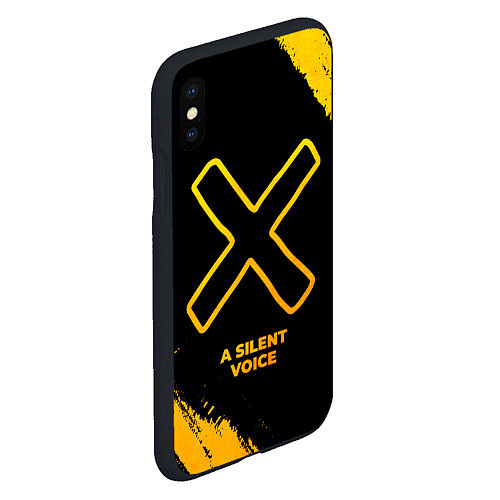 Чехол iPhone XS Max матовый A Silent Voice - gold gradient / 3D-Черный – фото 2