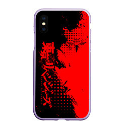 Чехол iPhone XS Max матовый Группировка Вальхалла - Tokyo revengers, цвет: 3D-светло-сиреневый