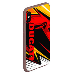 Чехол iPhone XS Max матовый Ducati - red uniform, цвет: 3D-коричневый — фото 2