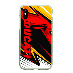 Чехол iPhone XS Max матовый Ducati - red uniform, цвет: 3D-салатовый