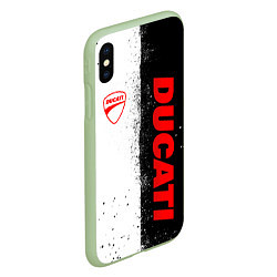 Чехол iPhone XS Max матовый Ducati - двоичный, цвет: 3D-салатовый — фото 2