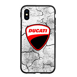 Чехол iPhone XS Max матовый Ducati - потресканная земля, цвет: 3D-черный