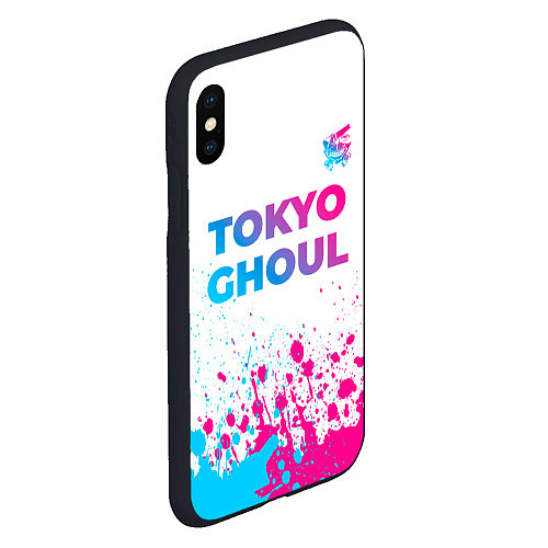 Чехол iPhone XS Max матовый Tokyo Ghoul neon gradient style: символ сверху / 3D-Черный – фото 2