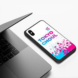 Чехол iPhone XS Max матовый Tokyo Ghoul neon gradient style: символ сверху, цвет: 3D-черный — фото 2