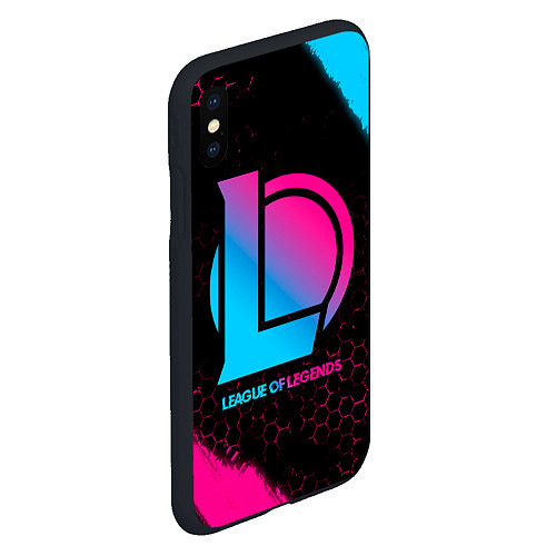 Чехол iPhone XS Max матовый League of Legends - neon gradient / 3D-Черный – фото 2