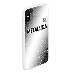 Чехол iPhone XS Max матовый Metallica glitch на светлом фоне: символ сверху, цвет: 3D-белый — фото 2