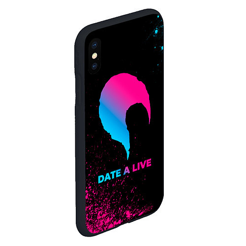 Чехол iPhone XS Max матовый Date A Live - neon gradient / 3D-Черный – фото 2