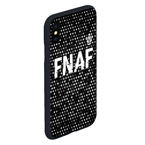 Чехол iPhone XS Max матовый FNAF glitch на темном фоне: символ сверху / 3D-Черный – фото 2
