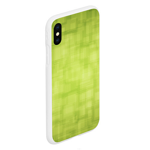 Чехол iPhone XS Max матовый Green and square / 3D-Белый – фото 2