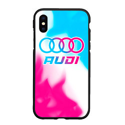 Чехол iPhone XS Max матовый Audi neon gradient style, цвет: 3D-черный