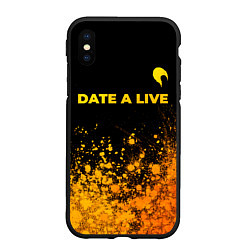 Чехол iPhone XS Max матовый Date A Live - gold gradient: символ сверху, цвет: 3D-черный