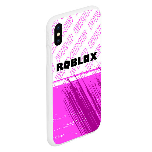 Чехол iPhone XS Max матовый Roblox pro gaming: символ сверху / 3D-Белый – фото 2
