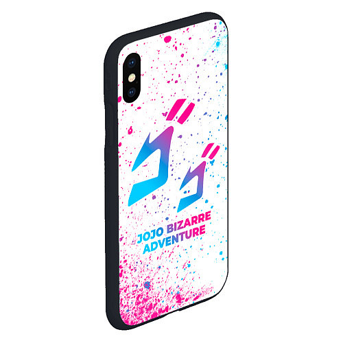 Чехол iPhone XS Max матовый JoJo Bizarre Adventure neon gradient style / 3D-Черный – фото 2