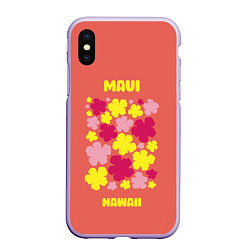 Чехол iPhone XS Max матовый Мауи - Гавайи, цвет: 3D-светло-сиреневый