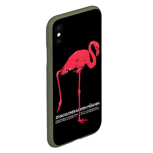 Чехол iPhone XS Max матовый Фламинго - Мюнхен / 3D-Темно-зеленый – фото 2