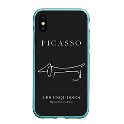 Чехол iPhone XS Max матовый Собака на черном - Пабло Пикассо