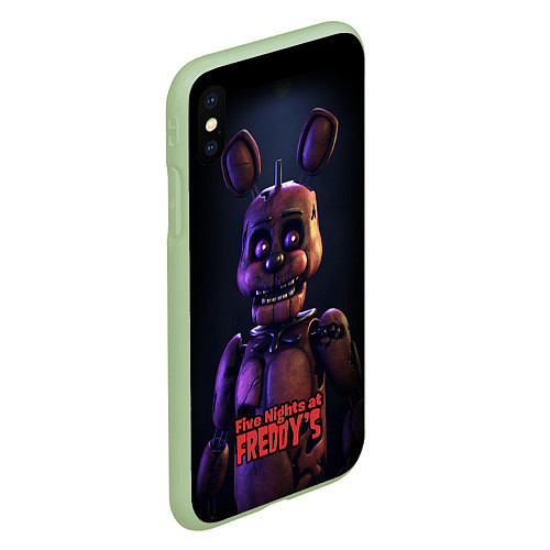 Чехол iPhone XS Max матовый Five Nights at Freddys Bonnie / 3D-Салатовый – фото 2