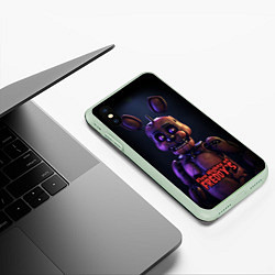 Чехол iPhone XS Max матовый Five Nights at Freddys Bonnie, цвет: 3D-салатовый — фото 2