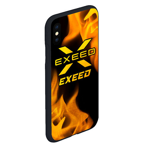 Чехол iPhone XS Max матовый Exeed - gold gradient / 3D-Черный – фото 2