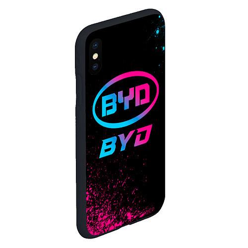 Чехол iPhone XS Max матовый BYD - neon gradient / 3D-Черный – фото 2