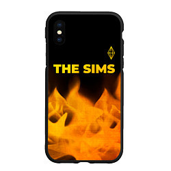 Чехол iPhone XS Max матовый The Sims - gold gradient: символ сверху, цвет: 3D-черный