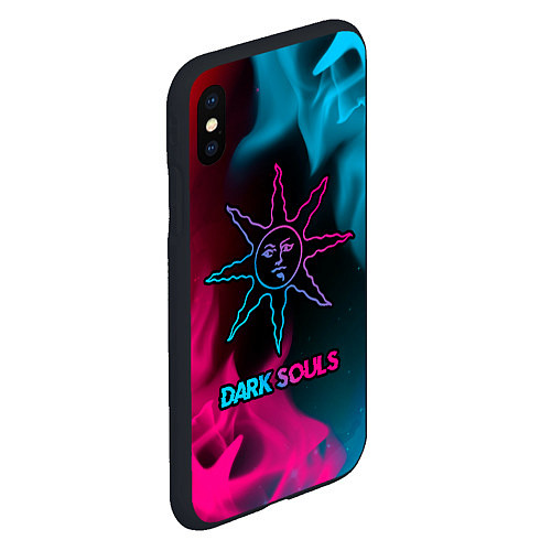 Чехол iPhone XS Max матовый Dark Souls - neon gradient / 3D-Черный – фото 2