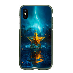 Чехол iPhone XS Max матовый Звезда на воде ночь