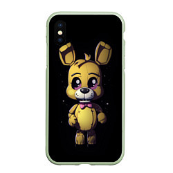 Чехол iPhone XS Max матовый Spring Bonnie Five Nights at Freddys, цвет: 3D-салатовый