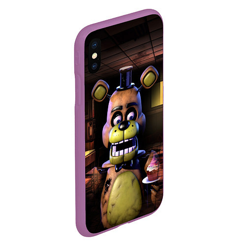 Чехол iPhone XS Max матовый Five Nights at Freddy / 3D-Фиолетовый – фото 2