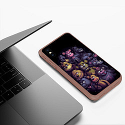Чехол iPhone XS Max матовый Five Nights at Freddys art, цвет: 3D-коричневый — фото 2