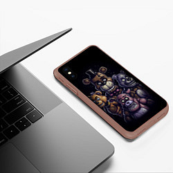 Чехол iPhone XS Max матовый Five Nights at Freddys, цвет: 3D-коричневый — фото 2