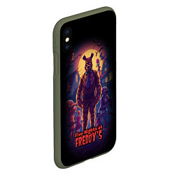 Чехол iPhone XS Max матовый Five Nights at Freddys horror, цвет: 3D-темно-зеленый — фото 2
