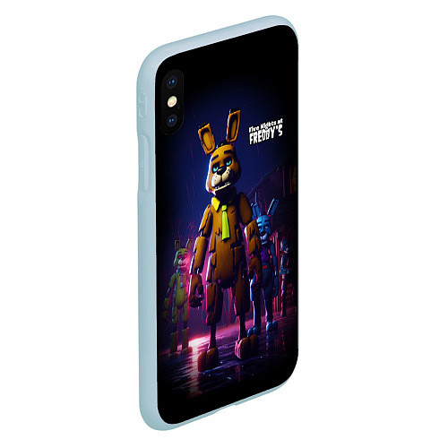 Чехол iPhone XS Max матовый Five Nights at Freddys horror / 3D-Голубой – фото 2