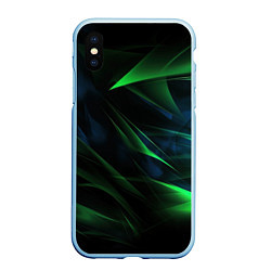 Чехол iPhone XS Max матовый Dark green background, цвет: 3D-голубой