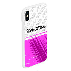 Чехол iPhone XS Max матовый SsangYong pro racing: символ сверху, цвет: 3D-белый — фото 2