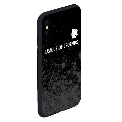 Чехол iPhone XS Max матовый League of Legends glitch на темном фоне: символ св / 3D-Черный – фото 2