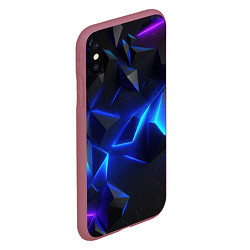 Чехол iPhone XS Max матовый Blue dark neon, цвет: 3D-малиновый — фото 2