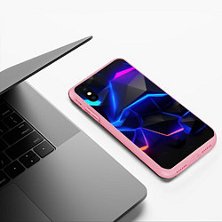 Чехол iPhone XS Max матовый Большие неоновые плиты, цвет: 3D-баблгам — фото 2