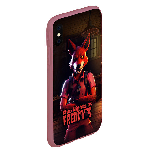 Чехол iPhone XS Max матовый Five Nights at Freddys Mangle / 3D-Малиновый – фото 2