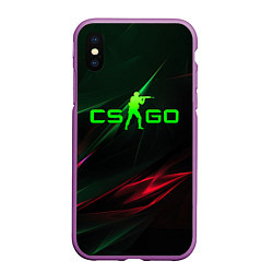 Чехол iPhone XS Max матовый CSGO green logo